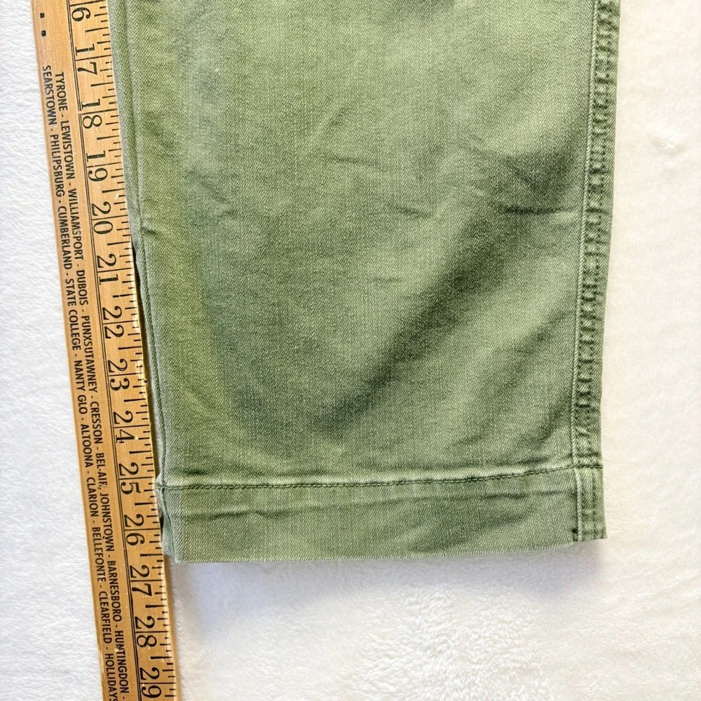 Talbots Pants Women Size 10 Olive Green Straight Ankle Crop Cotton Lyocell Blend - Picture 5 of 11